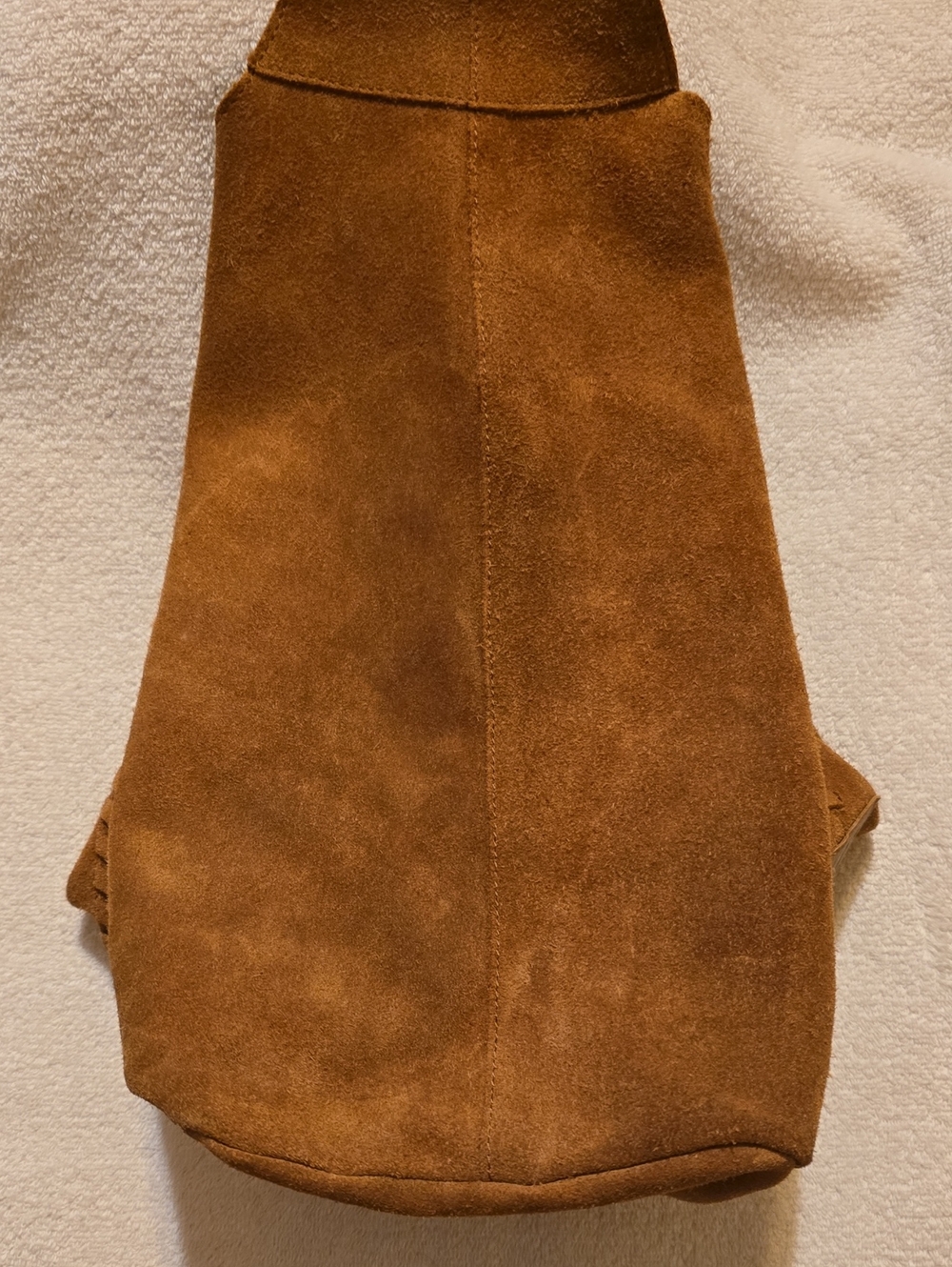 Haute Hippie Festival Suede Hobo Bag Brown Tan Whipstitch Slouchy With Pouch - Picture 7 of 16